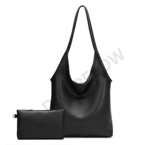 Slouchy Hobo Shoulder Bag Vegan Leather Spacious Minimal Chic Everyday Elegant